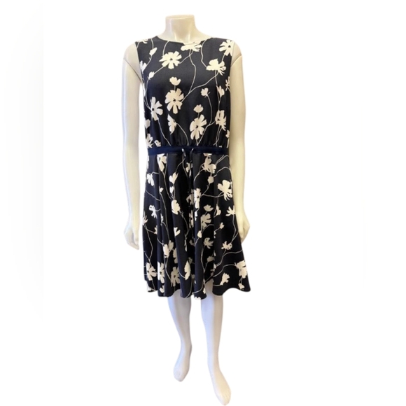 Brooks Brothers EUC Floral Dress Blue/White Size 10 - Picture 2 of 9